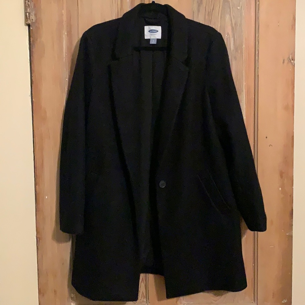 Old Navy Black Overcoat Size Large